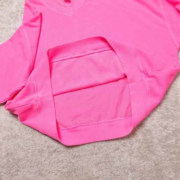 Gap Atomic Pink French Terry Oversized V Neck Sweatshirt Womens Size M NWOT - Picture 9 of 12